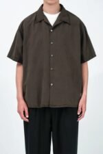 A.PRESSE Natural Silk SS Open Collar Shirt