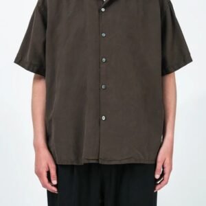 A.PRESSE Natural Silk SS Open Collar Shirt