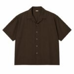 A.PRESSE Natural Silk S/S Open Collar Shirt in premium natural silk with relaxed fit and open collar design for modern streetwear styling.