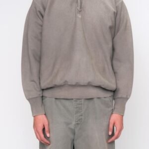 A.PRESSE Vintage Half Zip Rib Collar Sweatshirt