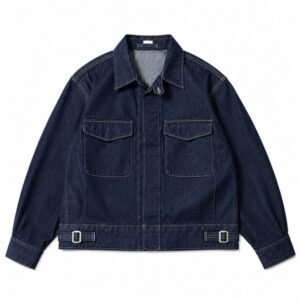A.PRESSE Vintage US Navy Denim Jacket premium USA streetwear denim outerwear with vintage military-inspired design and durable construction.