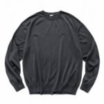 A.PRESSE Wool Cotton High Gauge Crew Neck Sweatshirt Gray premium wool cotton crewneck streetwear sweatshirt for men in USA fashion style.