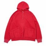 A.PRESSE Sailor Hood Sweatshirt red premium streetwear hoodie with relaxed fit and sailor hood design