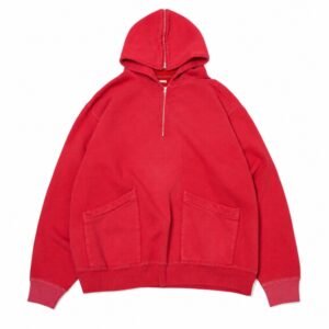 A.PRESSE Sailor Hood Sweatshirt red premium streetwear hoodie with relaxed fit and sailor hood design