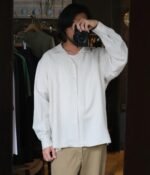 A.PRESSE Silk Linen Open Collar L/S Shirt