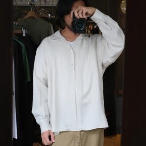 A.PRESSE Silk Linen Open Collar L/S Shirt