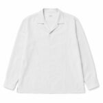 A.PRESSE Silk Linen Open Collar L/S Shirt premium men's lightweight silk linen streetwear shirt with relaxed fit and open collar design.