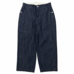 A.PRESSE Swiss Army Denim Work Trousers in premium vintage-inspired denim with relaxed fit and military workwear styling