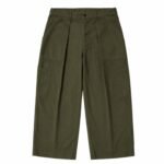 A.PRESSE Usaf Hemmed Bottoms Olive premium military-inspired olive trousers with relaxed fit and modern streetwear styling.