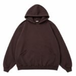 A.PRESSE Attached Sweat Hoodie Burgundy premium cotton vintage streetwear hoodie with attached hood for everyday casual wear.
