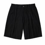 A.PRESSE Vintage Chino Shorts Black premium men's streetwear chino shorts with relaxed fit and vintage-inspired design.