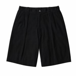 A.PRESSE Vintage Chino Shorts Black premium men's streetwear chino shorts with relaxed fit and vintage-inspired design.