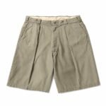 A.PRESSE Vintage Chino Shorts Greige premium cotton casual streetwear shorts for men in vintage-inspired design.