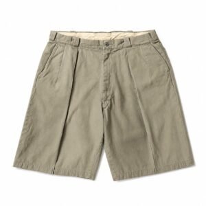 A.PRESSE Vintage Chino Shorts Greige premium cotton casual streetwear shorts for men in vintage-inspired design.