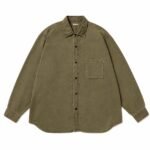 A.PRESSE Vintage Cotton Moleskin Shirt in premium cotton moleskin fabric with relaxed fit and vintage streetwear styling.