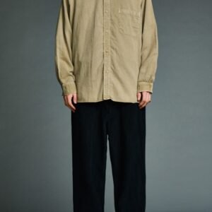 A.PRESSE Vintage Cotton Moleskin Shirt Beige