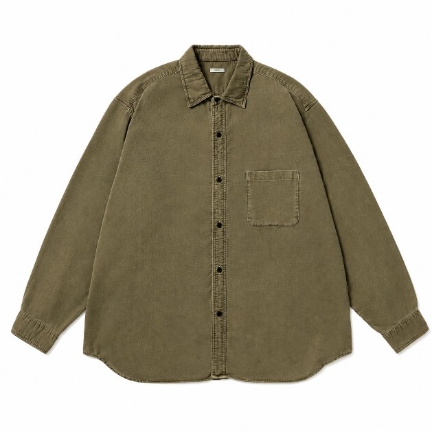 A.PRESSE Vintage Cotton Moleskin Shirt A.PRESSE Vintage Cotton Moleskin Shirt in premium cotton moleskin fabric with relaxed fit and vintage streetwear styling.