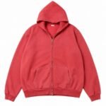 A.PRESSE Vintage Full Zip Sweat Hoodie in premium cotton fleece with vintage wash, full zipper closure, and relaxed streetwear fit for men.