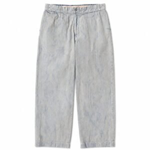 A.PRESSE Vintage Prisoner Denim Pants Bleach premium relaxed-fit vintage wash denim jeans for men's streetwear fashion USA.