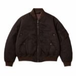 A.PRESSE Vintage Silk Flight Jacket Brown premium silk blend men's streetwear bomber jacket with vintage-inspired design