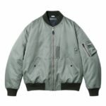 A.PRESSE Vintage Silk Flight Jacket Sage premium silk military-inspired streetwear jacket for men