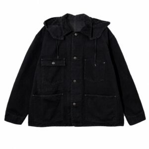 A.PRESSE Vintage Silk Hemp Coverall Jacket premium silk hemp workwear jacket with relaxed fit and vintage streetwear styling