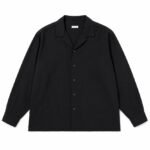 A.PRESSE Vintage Silk Open Collar L/S Shirt in premium silk fabric featuring relaxed fit and vintage-inspired open collar design.