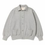 A.PRESSE Vintage Sweat Cardigan Gray premium cotton fleece streetwear cardigan with relaxed fit and vintage-inspired design.