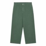 A.PRESSE Vintage Twill Work Pants - Green premium cotton relaxed fit men's workwear trousers front view