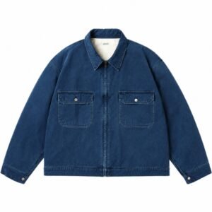 A.PRESSE Vintage Work Jacket Blue premium men's vintage workwear jacket with utility pockets and relaxed streetwear fit