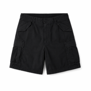 A.PRESSE Men's M-51 Shorts Black premium military-inspired streetwear cargo shorts for men in black