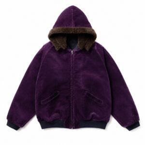 A.PRESSE Souvenir Velour Hooded Jacket in premium velour streetwear design