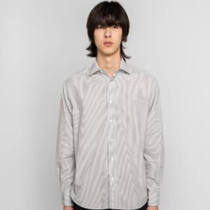 A.PRESSE Spread Collar Shirts - Grey