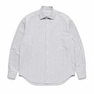 A.PRESSE Spread Collar Shirts - Grey men's premium casual streetwear shirt