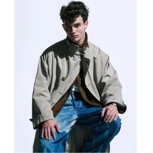 A.PRESSE Suede Leather Regular Collar Shirt