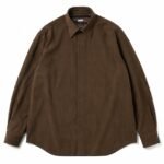 A.PRESSE Suede Leather Regular Collar Shirt in premium suede leather with classic regular collar and modern streetwear styling.
