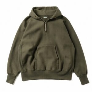 A.PRESSE Vintage Half Zip Sweat Hoodie premium cotton vintage streetwear hoodie for men in relaxed fit