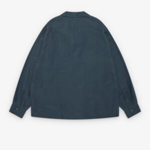 A.PRESSE Vintage Open Collar Shirt Navy
