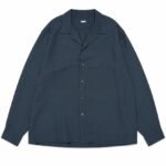 A.PRESSE Vintage Open Collar Shirt Navy men's vintage streetwear shirt