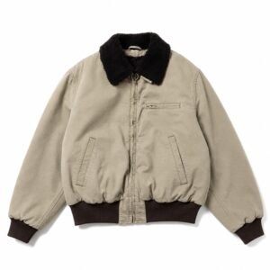 A.PRESSE Vintage Washed Wool Flight Jacket in a premium vintage-inspired wool outerwear design