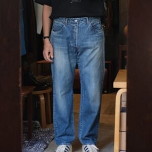 A.PRESSE Washed Denim Pants E Bleach