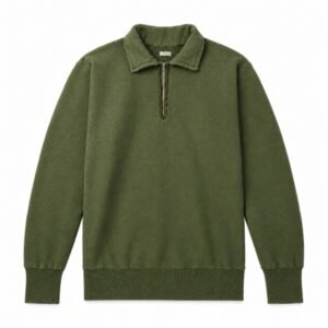 A.PRESSE Distressed Half-Zip Sweatshirt