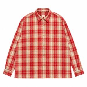 A.PRESSE Vintage Cotton Silk Shirt in Red