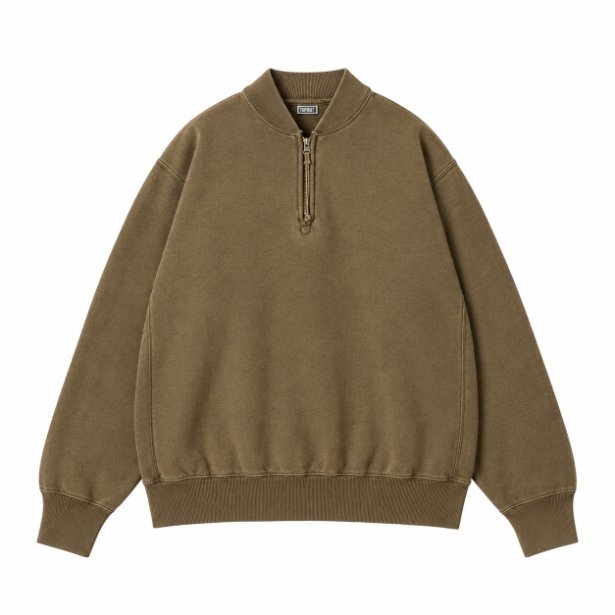 A.PRESSE Vintage Half-Zip Collar Sweatshirt